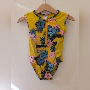 Cat & Jack Yellow Floral Baby Bodysuit swimsuit 18 Months Baby Toddler Girl